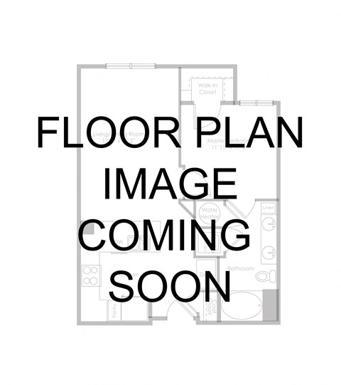 Floor plan for 1 bed, 1 bath, 500 sqft